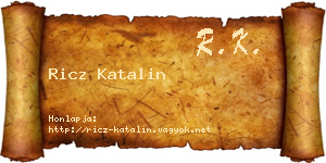 Ricz Katalin névjegykártya